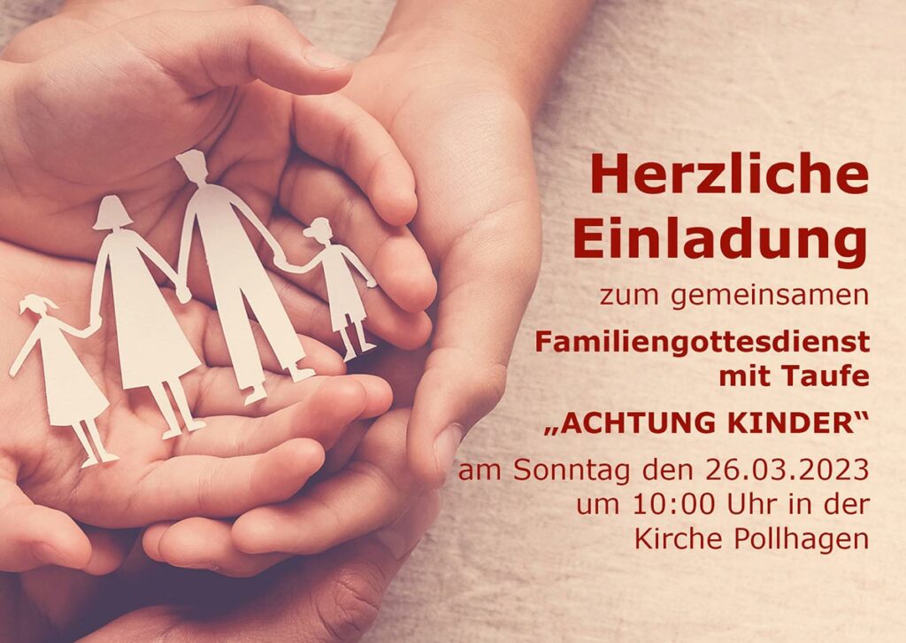 Einladung zum Familiengottesdienst mit Taufe